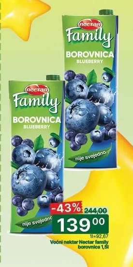 Voćni nektar Nectar Family Borovnica 1,5l