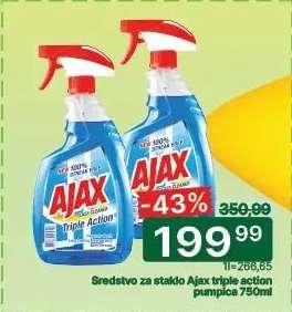 Sredstvo za staklo Ajax triple action pumpica 750ml