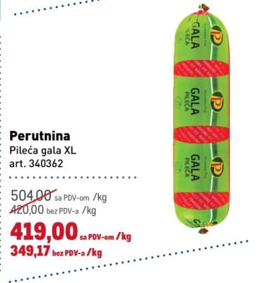 Perutnina Pileća gala XL