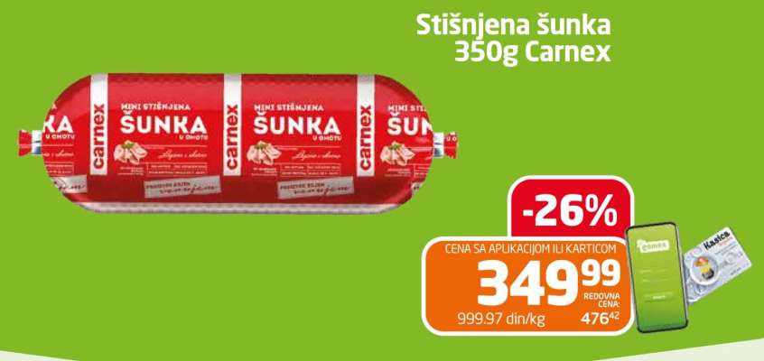 Stišnjena šunka 350g Carnex