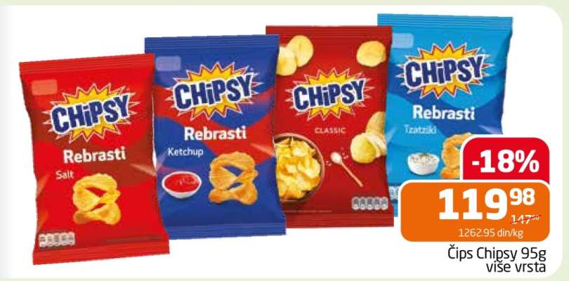Čips Chipsy 95g (više vrsta)