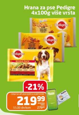 Hrana za pse Pedigree 4x100g