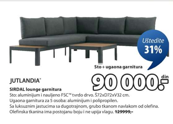 JUTLANDIA SIRDAL lounge garnitura