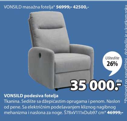 VONSILD PODESIVA FOTELJA