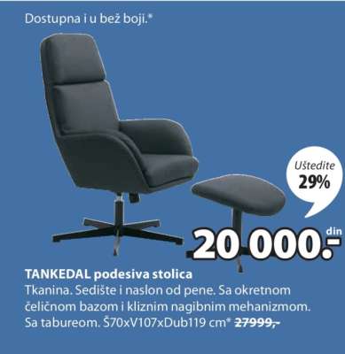 TANKEDAL podesiva stolica