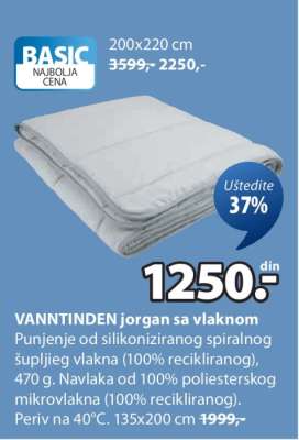 VANNTINDEN jorgan sa vlaknom