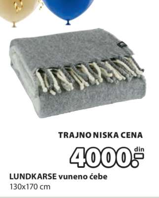 LUNDKARSE vuneno ćebe