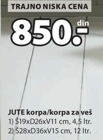 JUTE korpa/korpa za veš