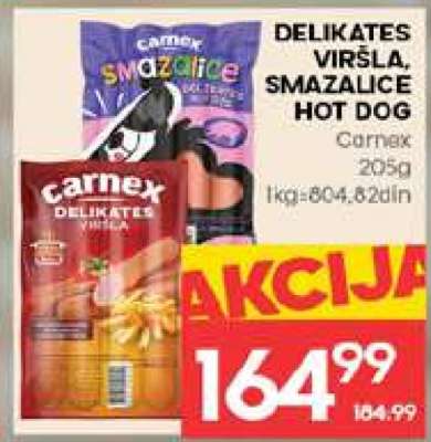 DELIKATES VIRŠLA, SMAZALICE HOT DOG