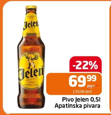 Pivo Jelen 0,5l Apatinska pivara