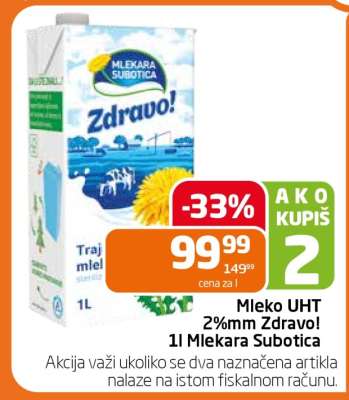 Mleko UHT 2%mm Zdravo!