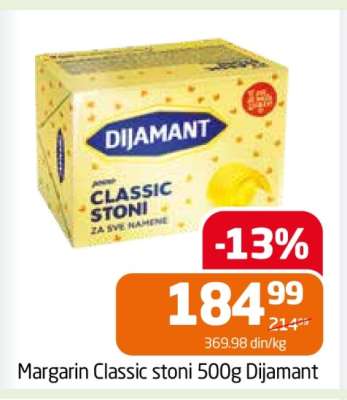 Margarin Classic stoni 500g Dijamant