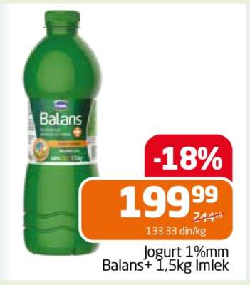 Jogurt 1%mm Balans+ 1,5kg Imlek