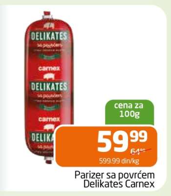 Parizer sa povrćem Delikates Carnex