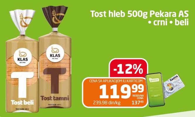 Tost hleb 500g Pekara AS