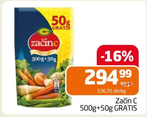Začin C, 500g+50g gratis