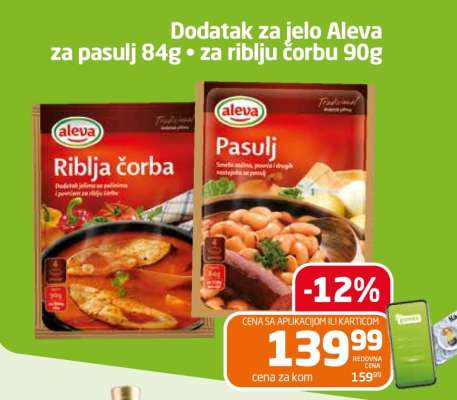 Dodatak za jelo Aleva za pasulj 84g • za riblju čorbu 90g
