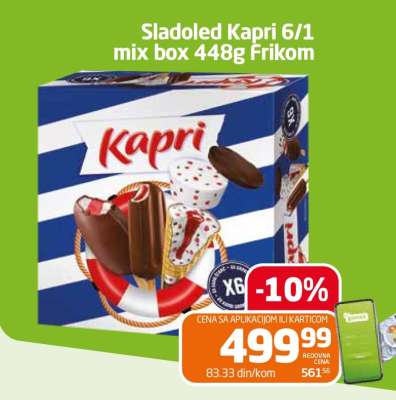 Sladoled Kapri 6/1 mix box 448g Frikom