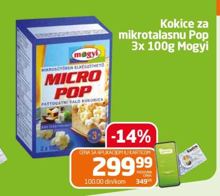 Kokice za mikrotalasnu Pop 3x 100g Mogyi