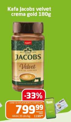 Kafa Jacobs velvet crema gold 180g