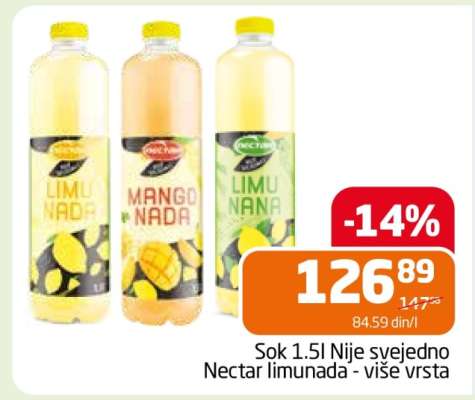 Sok 1.5l Nije svejedno Nectar limunada - više vrsta