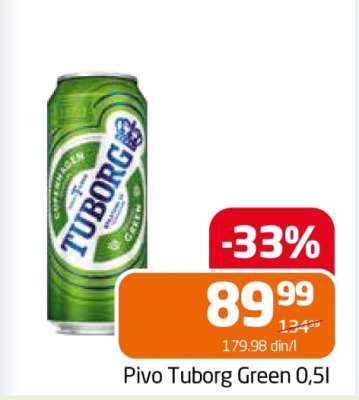 Pivo Tuborg Green 0,5l
