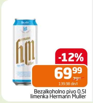 Bezalkoholno pivo 0.5l limenka Hermann Muller