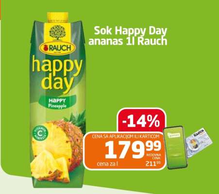 Sok Happy Day ananas 1l Rauch