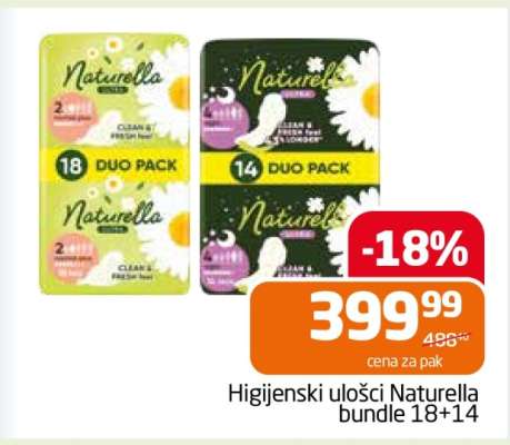 Higijenski ulošci Naturella bundle 18+14
