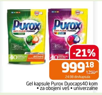 Gel kapsule Purox Duocaps 40 kom