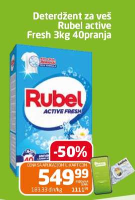 Deterdžent za veš Rubel active Fresh 3kg 40 pranja