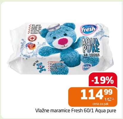 Vlažne maramice Fresh 60/1 Aqua pure