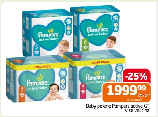 Baby pelene Pampers active GP
