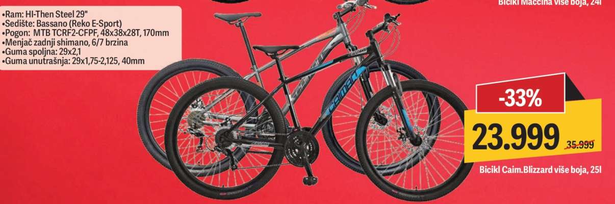 Bicikl Caim, Blizzard više boja, 25"
