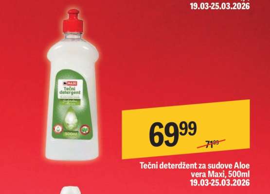 Tečni deterdžent za sudove Aloe vera Maxi, 500ml