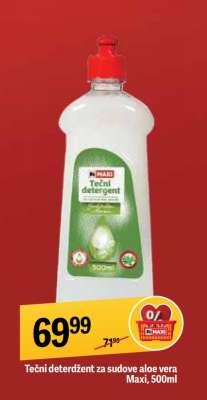Tečni deterdžent za sudove Aloe vera Maxi, 500ml