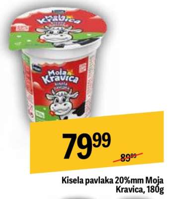 Kisela pavlaka 20%mm Moja Kravica, 180g