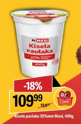 Kisela pavlaka 20 mm Maxi , 400g