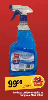 Sredstvo za čišćenje stakla sa pumpicom Maxi, 750ml