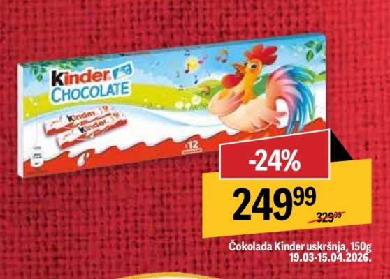Čokolada Kinder uskršnja 150g