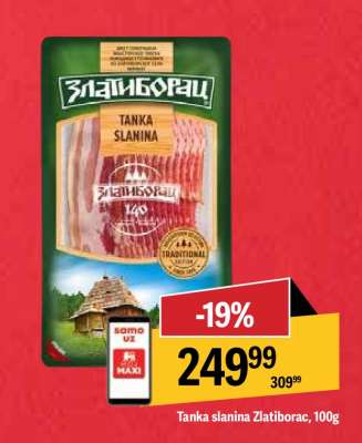 Tanka slanina Zlatiborac, 100g