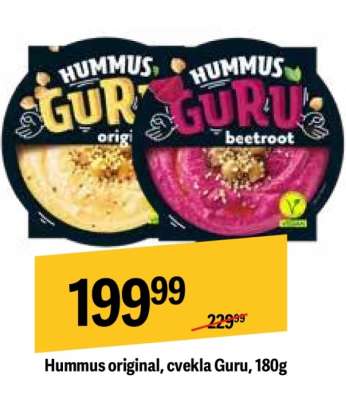 Hummus original, cvekla Guru, 180g