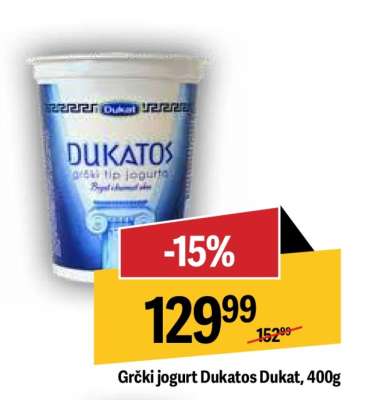 Grčki jogurt Dukatos Dukat 400g