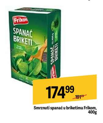 Smrznuti spanać u briketima Frikom 400g