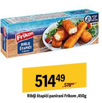 Riblji štapići panirani Frikom ,450g