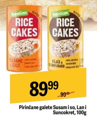 Pirinčane galete Susam i so, Lan i Suncokret, 100g