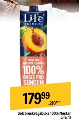 Sok breskva, jabuka 100% Nectar Life 1l