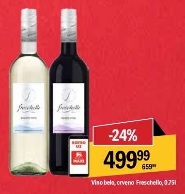 Vino belo, crveno Freschello, 0.75L