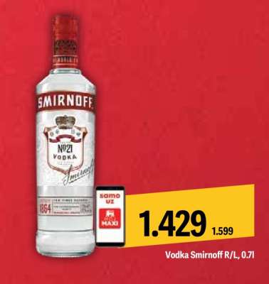 Vodka Smirnoff R/L, 0,7l