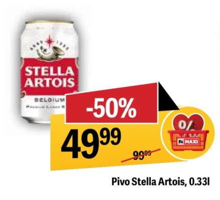 Pivo Stella Artois, 0.33l